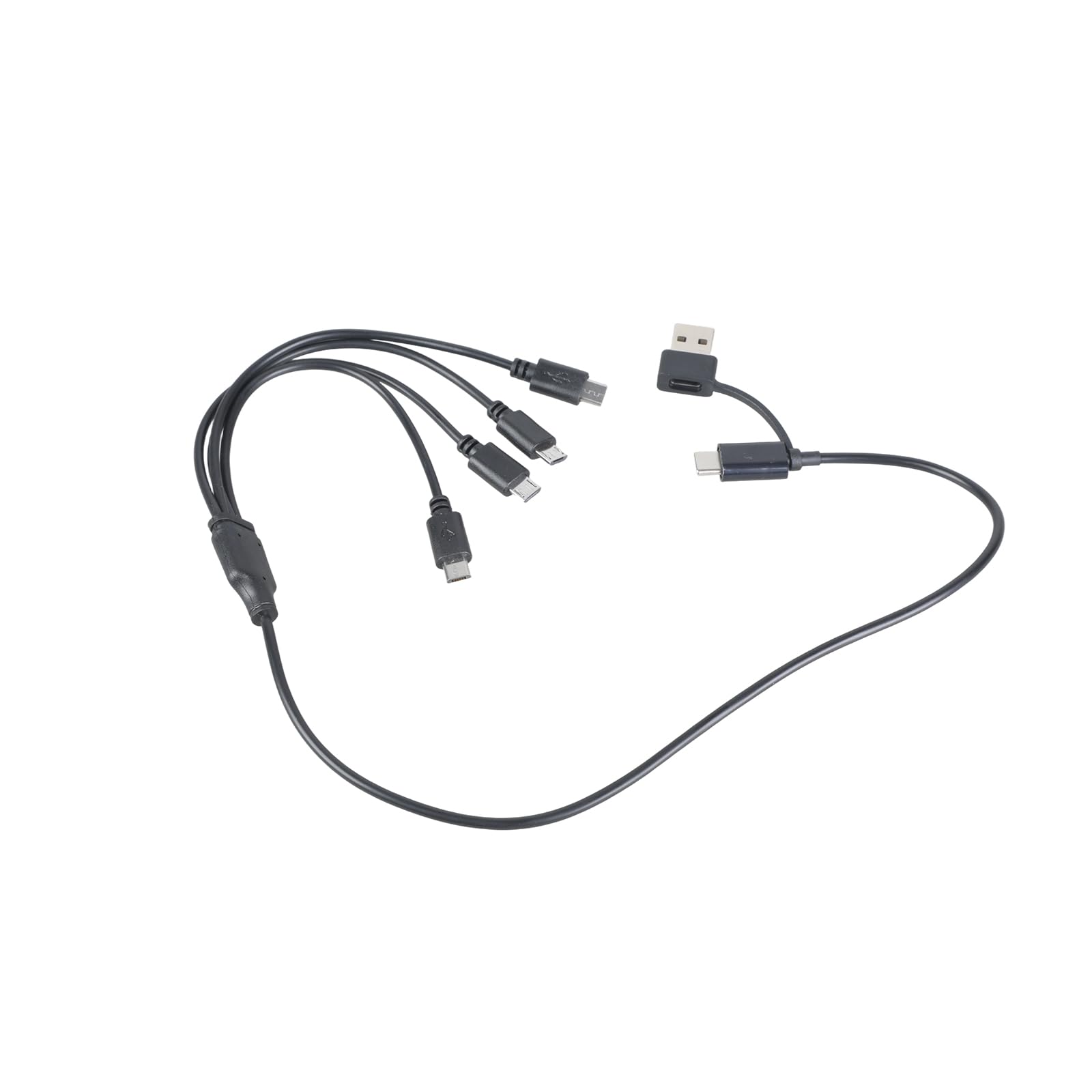 Fentency 4 Port USB Type C And Tiny USB Device Cable For Simultaneous Charging 4 Devices 5V Power Cord 50cm