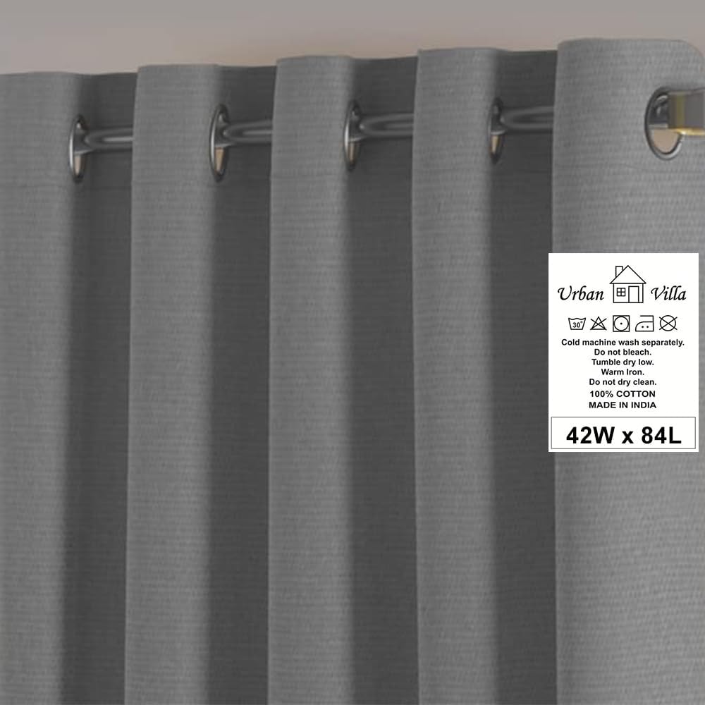 Cotton Curtains Long Durable Grommet with 2 panels 108 LengthX52 Width Inches Ivory color|Sheer Backdrop Window Curtain|Livingroom|Bedroom|Kitchen Decor Soft Pre-Washed Semi Black-out| Shading Drapes