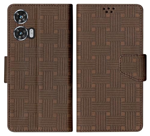 Image of SBMS Faux Leather Flip Cover for Motorola G96 5G / Moto Edge 50 Fusion 5G / Moto G85 5G Flip Cover Case Back Cover Case with Magnatic Closure | Inbuilt Stand | Card & Money Pocket (Mat Brown)