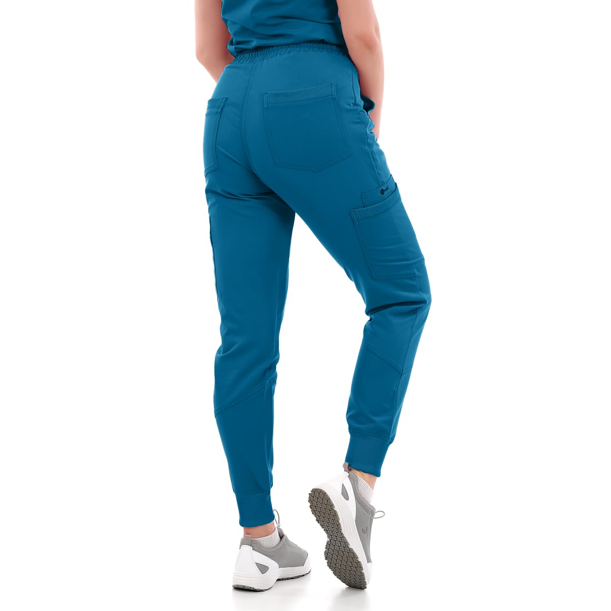 B-well Ricci Pantaloni Infermiere Donna Pantaloni Sanitari Donna Elastici Pantaloni Medici Donna Spandex con Elastico in Vita e 7 Tasche
