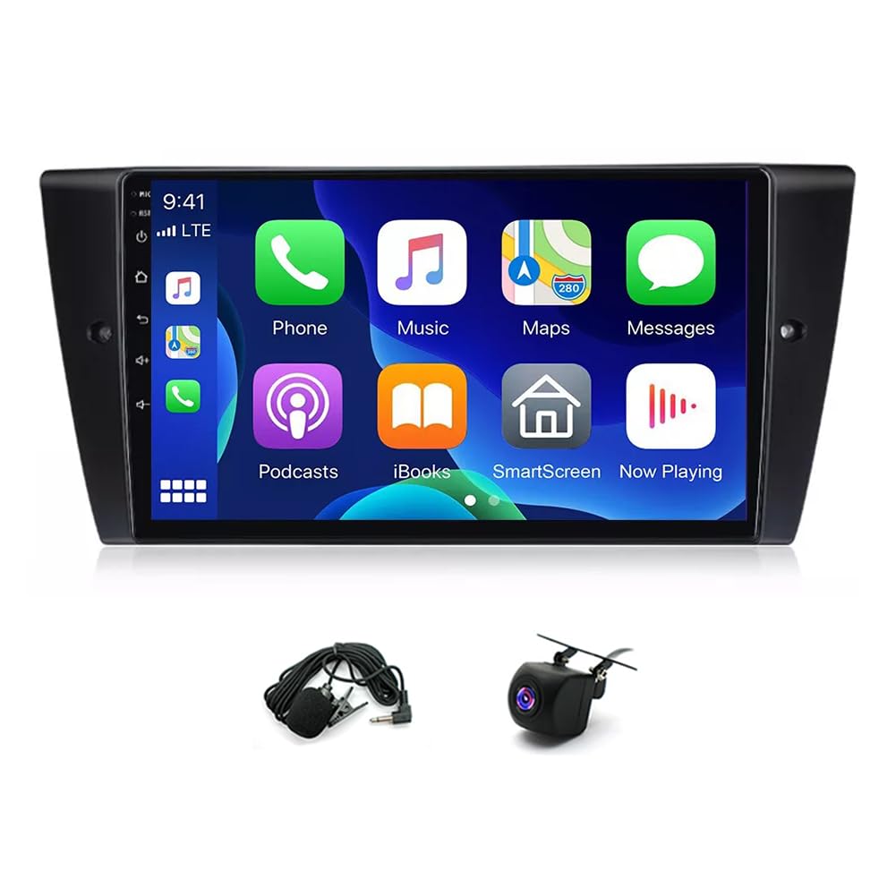 2G + 64G 9" Pantalla táctil Android 15 Radio de coche para BMW Serie 3 E90