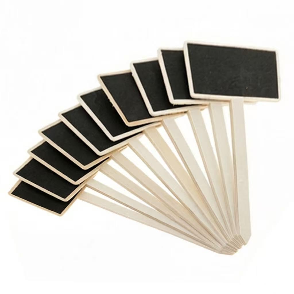 Photo 1 of 10 Pack Wood Mini Chalkboard Signs ?Reusable Small Rectangle Chalkboards Blackboard f, DIY Flower Arrangements, Message Board Signs ?Plants Outdoor Garden Markers Vegetable Seedling Board