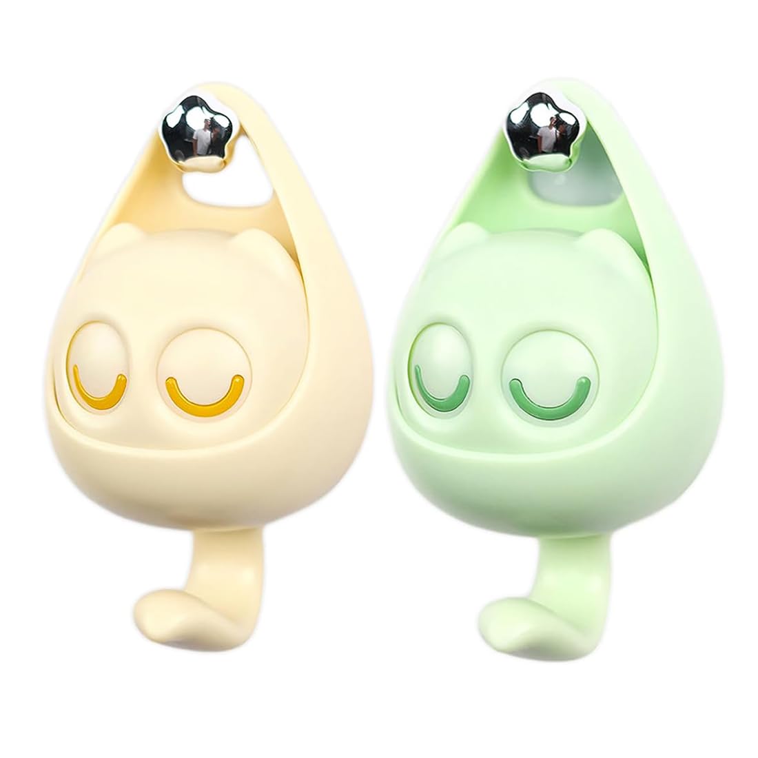 2PCS Creative Cute Wink Cat Hooks, Cat Key Hook, Self Adhesive Cat Hooks, Cute Wall Hanger, Creative Animal Coat Hook, Animal Decorative Wall Hanger, Wall Hangers for Coat, Scarf, Hat, Towel, Bag (C)