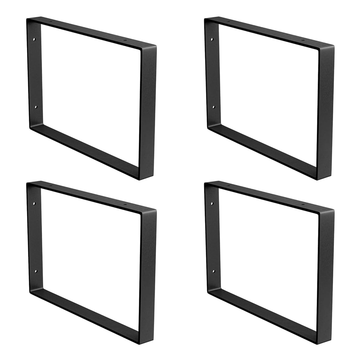 Amig - Pack de 4 Soportes Rectangulares para estantes Industriales - 211 x 311 x 30 mm - Acero Negro Mate - Soporte Estantería Pared - Diseño Funcional y Resistente - Ideal para Estanterías de Pared