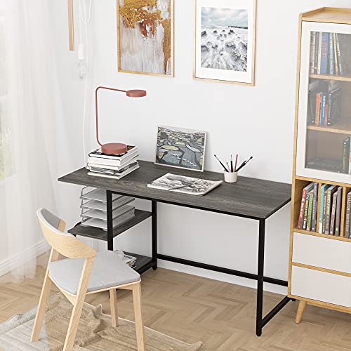 Teraves Reversible Computer Desk For Small Spaces,Small Desk With Shelves,47 Inch Gaming Desk Office Desk Bedroom Desk For Home Office #TOP1