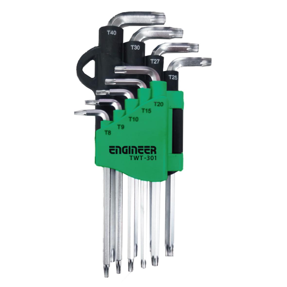 Jeu de 9 clés Torx ENGINEER TWT-301 avec support porte-clé pratique