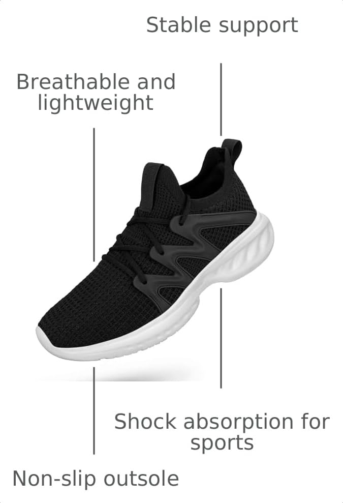 Image of Pujcs Men's Slip on Walking Shoes Athletic Non Slip Tennis Running Shoes | Lightweight Breathable Sneakers for All Day Standing,Shock Absorbing Man Footwear for Gym,Travel & Work