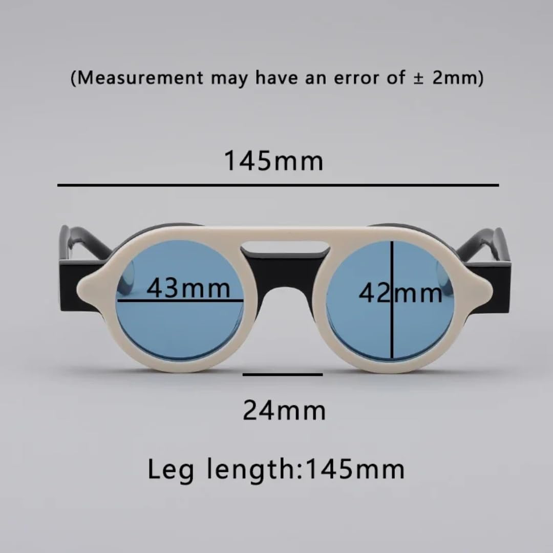 Gafas de sol redondas de acetato con clip, diseño de moda hecho a mano, para mujer y hombre, moda para exteriores, protección UV400, estilo vintage.