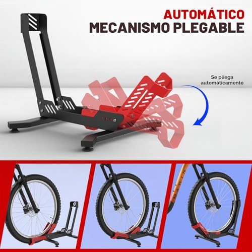Soporte para bicicletas suelo que evita caídas y protege neumáticos de 24 a 29 pulgadas 6