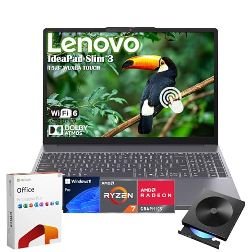 Lenovo IdeaPad Slim 3 15.3" FHD+ Touch Business Laptop AMD Ryzen 7 170