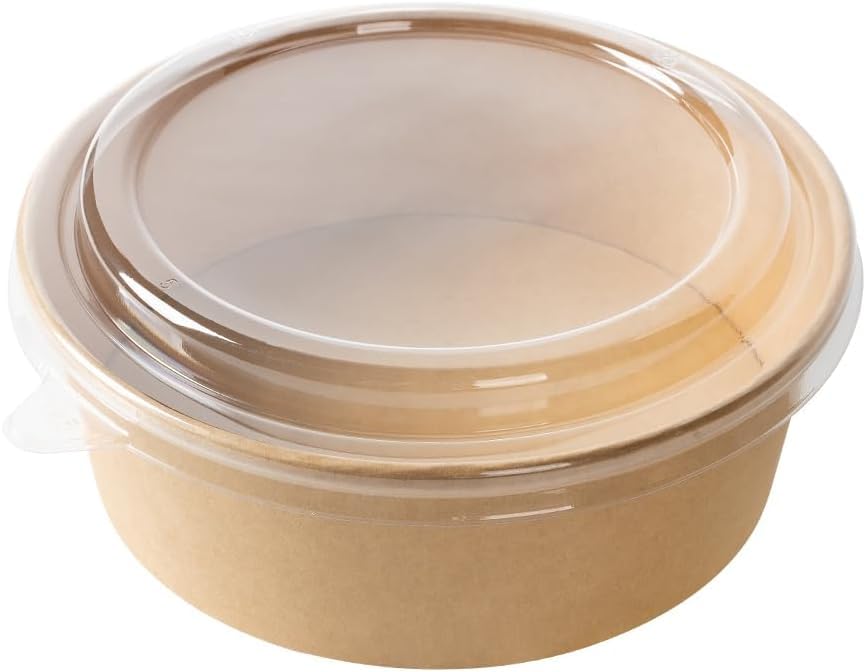 500ml Bol saladier avec couvercle, 50pcs disposable food container, saladier jetable pour buffet avec couvercle PET étanche parfait pour buffet pique-nique et...