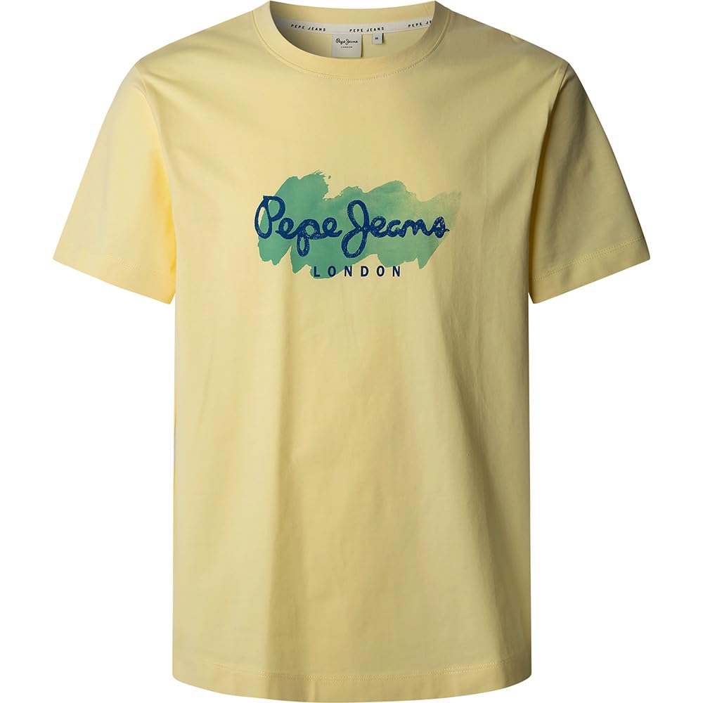 Pepe Jeans Men's Milton TEE T-Shirt, Yellow(Shine Yellow), XL
