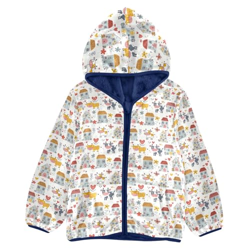 Funny Cows Boys Fleece Coat,Children's Zip-Up Hoodie Jacket,Baby Warm Fashion Outerwear 3-10T,A113454