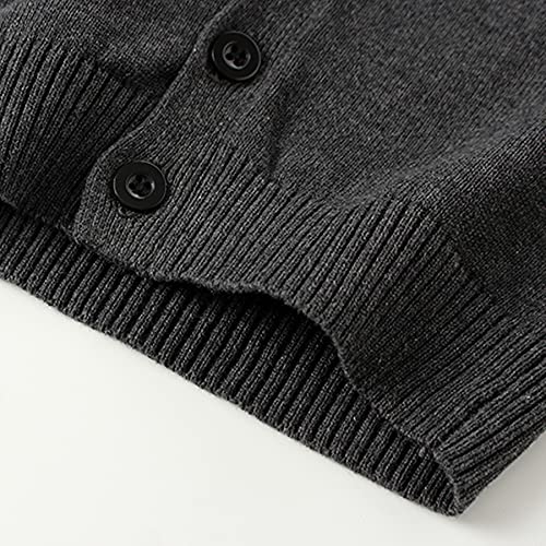Maylofuer Little Girls Cardigan Sweater Button Up V-Neck 100% Cotton Spring Fall Kids Clothes Coat Size 3T Dark-Grey #TOP5