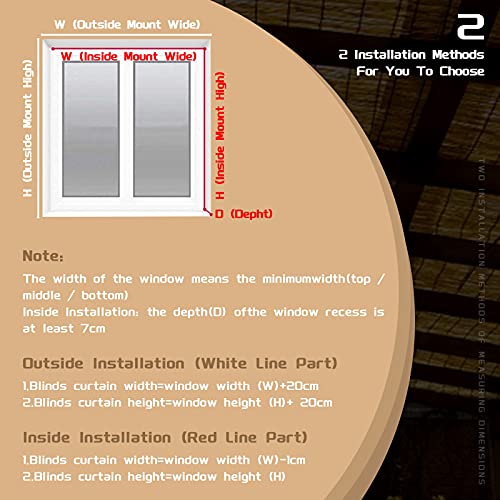 Dlmsdg Bamboo Roll Up Window Blind, Carbonized Reed Curtain, Woven Wood Blinds, Retro Decoration, Matchstick Roll Up Blinds, Natural Decoration Reed Outdoor Patio Shades Roll Up Bamboo Privacy S #TOP5