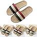 Fashion Unisex Linen Slippers Breathable Open Toe 榻米米米米米 Slippers Slip On Flat Beach Slides Bear Men Wide