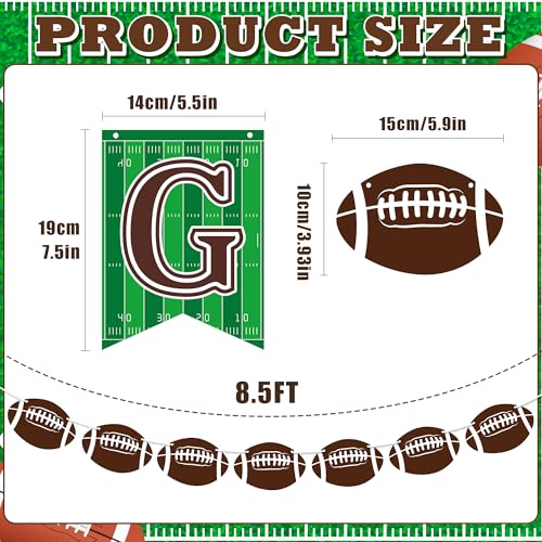 Image of OHOME Football Party Decorations - Football Banner for Super Games Bowl - Hanging Party Favors Supplies for Indoor Home | Football Accessories Decor Backdrop for Birthday Party