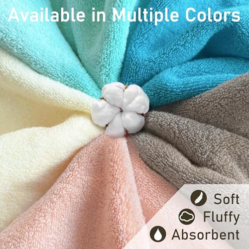 Image of VOOVA & MOVAS Pink Hand Towels Set of 4, 14 inchx30 inch - 100% Cotton | Light Weight | Thick 480GSM | Soft | Absorption, Guest Hand Towel Sets for Bathroom & Kitchen, Coral Pink Bathroom Decor