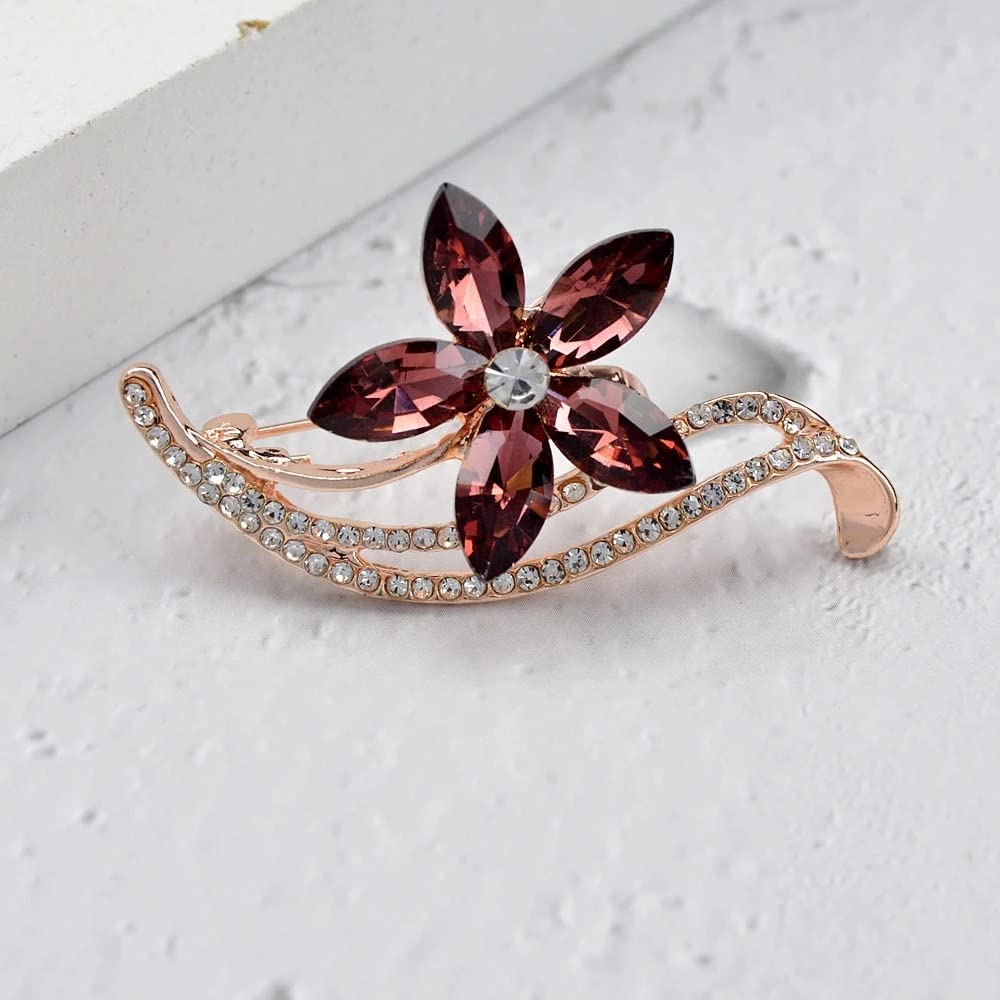 Spille con Fiori semplici con Strass per Gioielli da Donna Eleganti con Spilla da Sposa Estiva