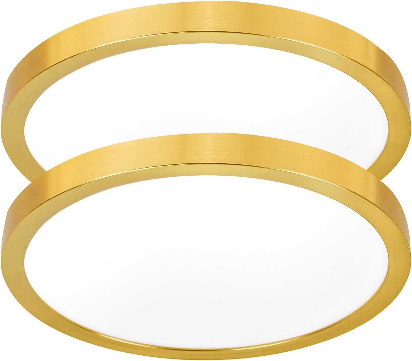 Hlite Dimmable 2pack 12 inch Gold Flush Mount Ceiling Light,24W 2600LM Super Slim 3000K/4000K/5000K 3CCT Selectable,Dimmable Ceiling Light Fixtures for Kitchen,Bedroom (Gold)