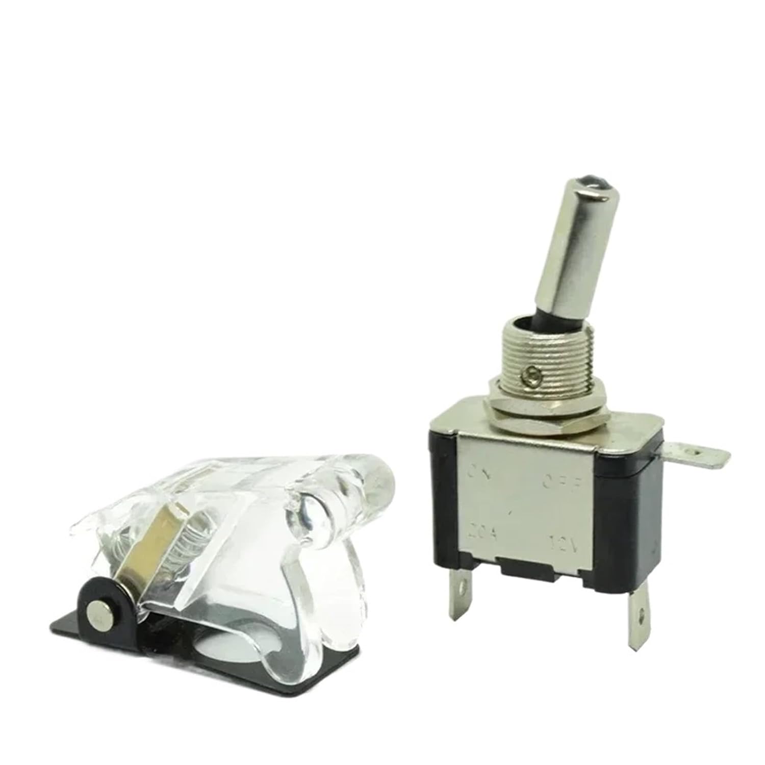 Auto Car Boat Truck 12V LED Toggle Switch Light Illuminated 3pin ON Off 20A with Safety Aircraft Flip Up Cover Guard(Yellow Cover,Blue Switch)