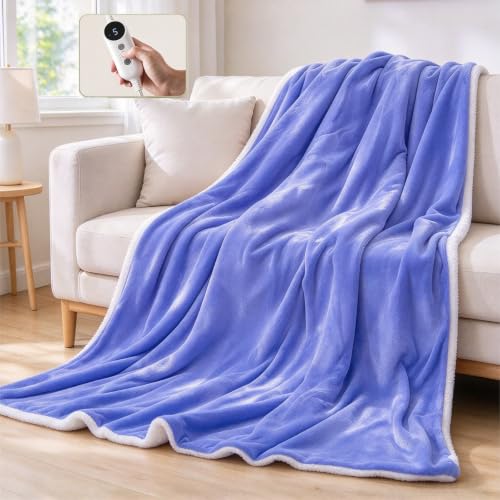 STHYTON Full Size Heated Purple Blanket