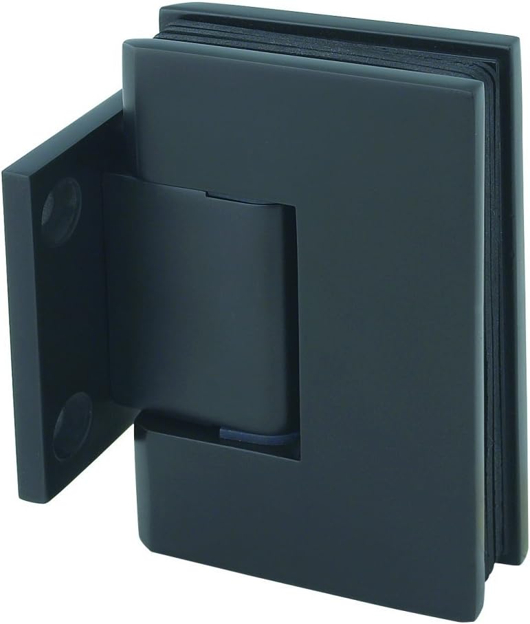 Rockwell Security Wall to Glass Shower Hinge Solid Brass Oil Rubbed Antique Black Finish for Residential and Commercial Frameless Heavy Glass Shower Doors Fits 3/8 Inch to 1/2 Inch Thick Glass