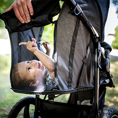 Hauck Kinder Buggy Runner 2, Große Luftreifen 3 Rad, Bis 25 kg, mit Liegefunktion und Netzfenster, UV-Schutz 50+, Höhenverstellbar, Zusammenklappbar, Großer Korb, Schwarz, 1 Stück (1er Pack)