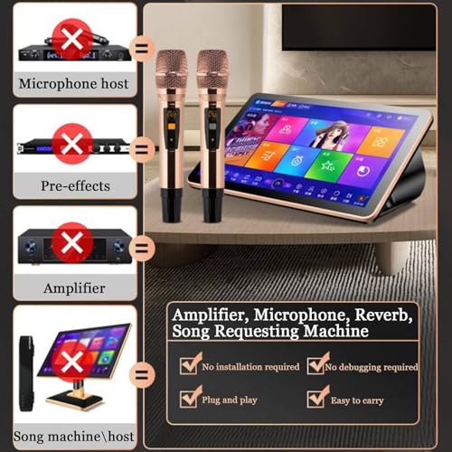 Macchina per karaoke con microfono wireless, aggiornamento cloud per download canzoni, controllo vocale intelligente AI, supporto multilingue, ideale per riunioni di famiglia, bar e feste