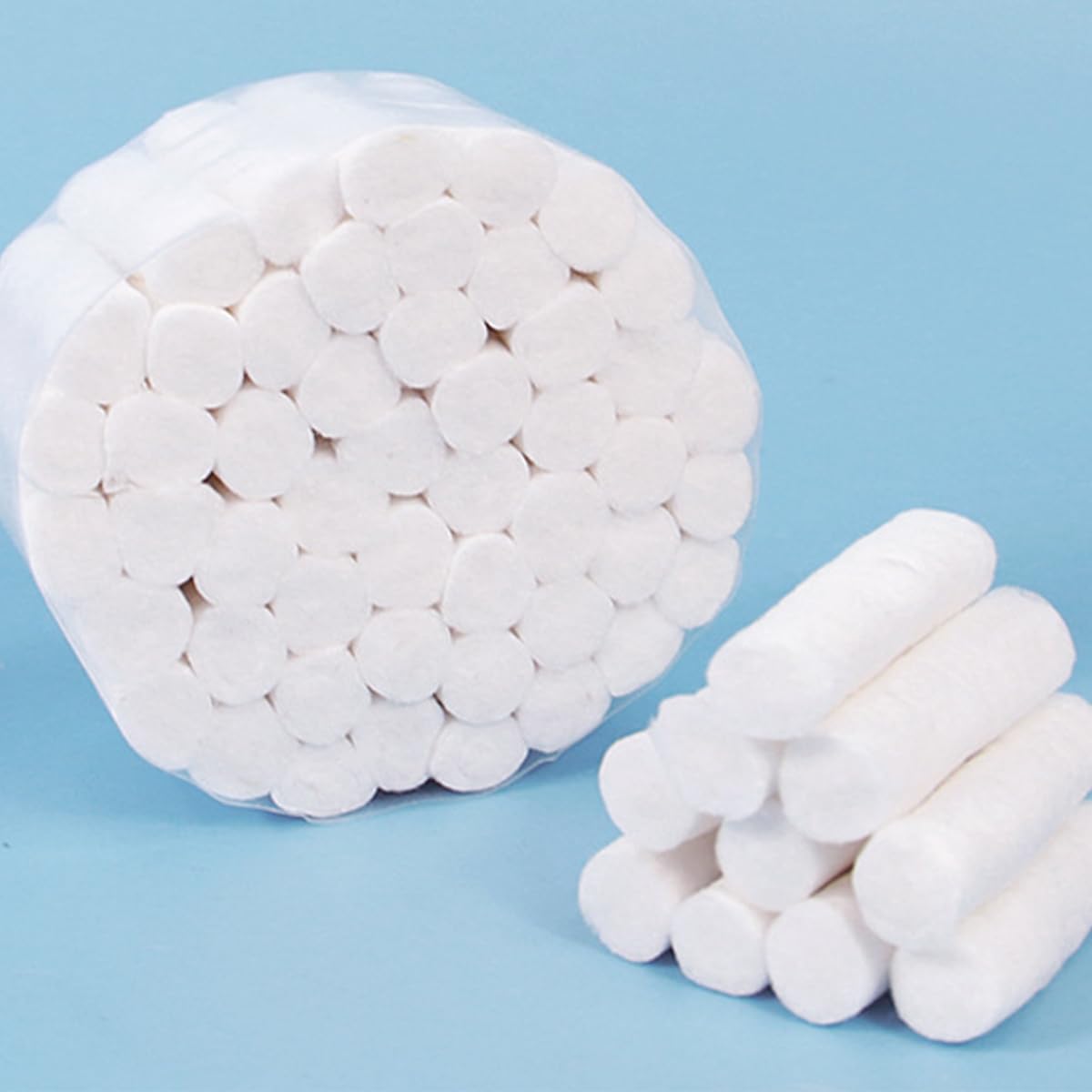 Sarini 100 rotoli di watter: gomitoli di lana non sterili, adattatori nasali di medie dimensioni, rotoli di cotone per uso dentale e cura del corpo