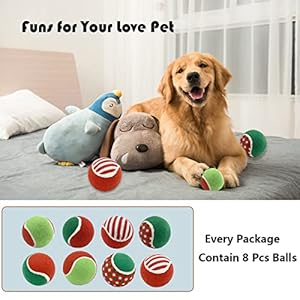 Vehomy-8Pcs-Christmas-Dog-Tennis-Balls-Dog-Xmas-Squeaky-Tennis-Ball-Toy-Xmas-Green-and-Red-Puppy-Interactive-Toys-for-Small-Medium-Dogs-Training-Playing - Cucciolini Doodles   Vehomy-8Pcs-Christmas-Dog-Tennis-Balls-Dog-Xmas-Squeaky-Tennis-Ball-Toy-Xmas-Green-and-Red-Puppy-Interactive-Toys-for-Small-Medium-Dogs-Training-Playing