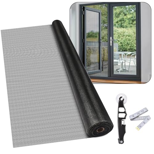 36Inch x 100Feet Window Screen Mesh Roll and Durable Screen Door Replacement Window Mesh Screen Roll for Windows (Black)