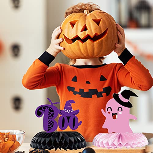 Fuyage 8.3Inch 8Pcs Pink Ghost Skull Pumpkin Witch Boo Honeycomb Halloween Party Favor Table Decorations For Halloween #TOP3