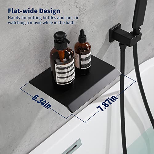 Tenfe Waterfall Bathtub Faucet, Wall Mount Tub Faucet With Handheld Shower, Matte Black Shower Faucet Combo Set With High Flow Tub Spout, Single Handle Bath Tub Filler #TOP3