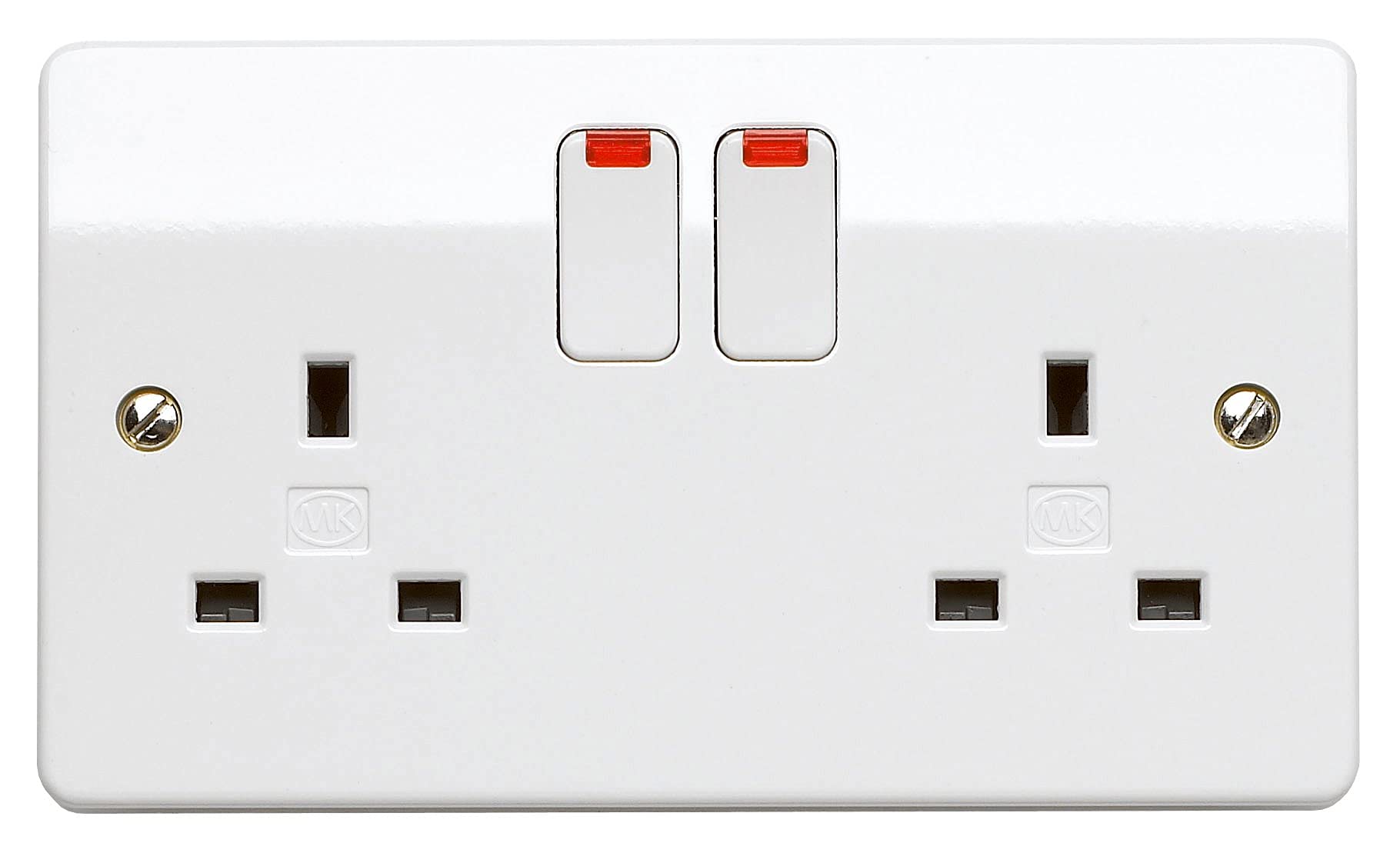 MKMK LOGIC PLUS DP 13A 2 GANG SWITCHSOCKET WITH NEON