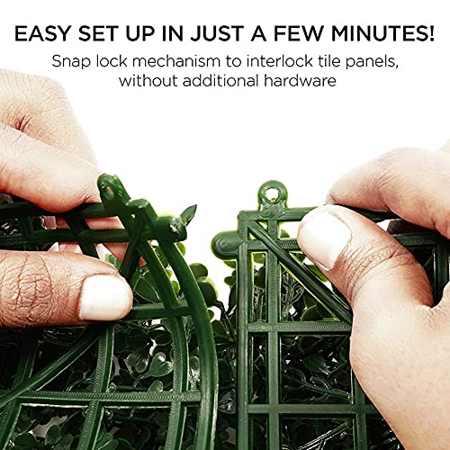 Warmiehomy 6 PCS Artificial Leaves Hedge Panels Hedge Wall Panels Artificial Grass Backdrop Wall 40 X 60cm 4cm Green Grass Wall for Decor Privacy Fence Indoor Outdoor Garden (Drak Green, 6 Pcs)