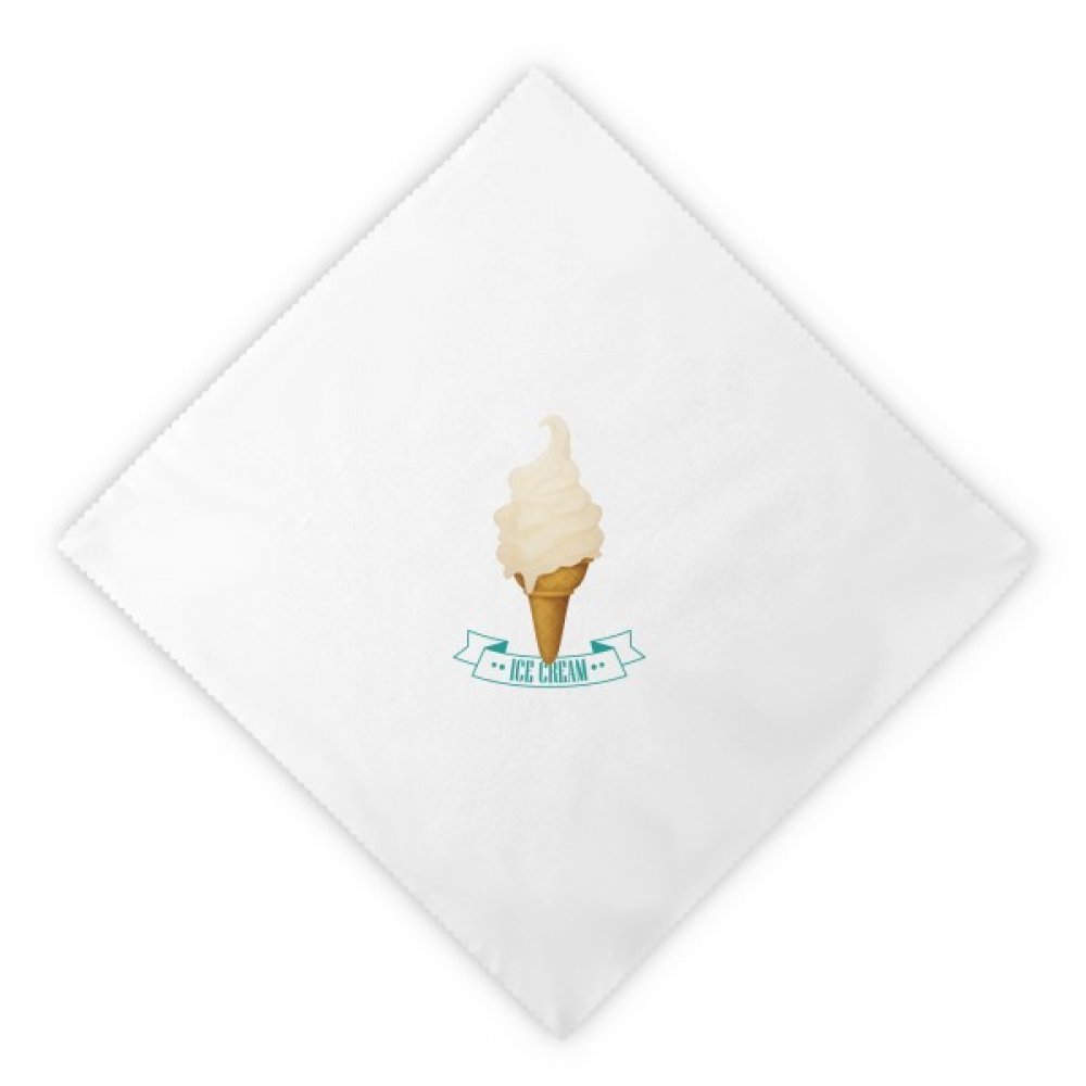 Serviettes en tissu réutilisable DIYthinker 47x47 cm blanc crème imprimé cornet de glace x2