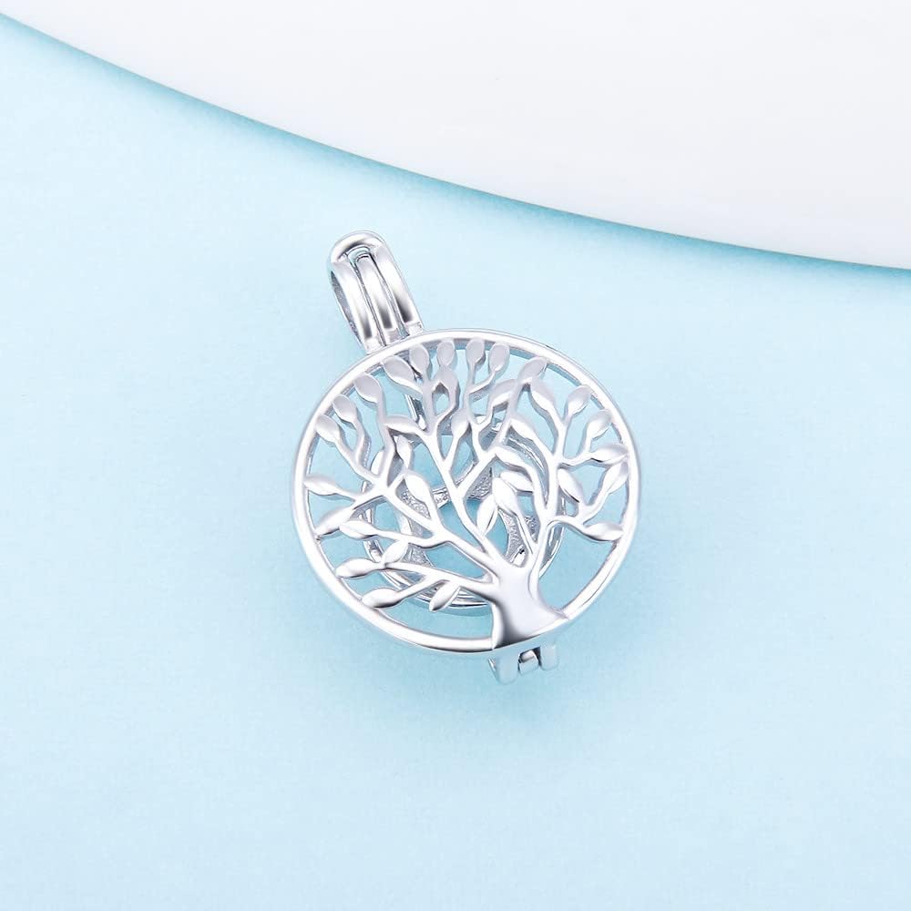 925 Sterling Silver Tree of Life Cage Pendants Crafting Charm for DIY Necklace Bracelet Jewelry Making - Image 2