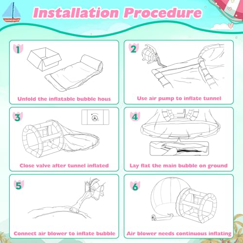 Tente dôme gonflable transparente avec souffleur et pompe, design imperméable en PVC durable pour les fêtes d'enfants et une utilisation commerciale