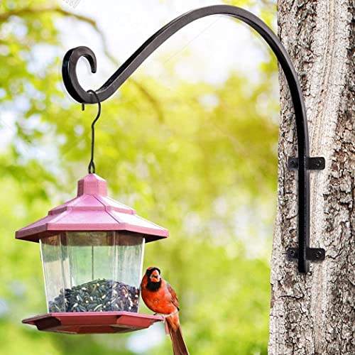Aqarea Outdoor Bird Feeder Brackets: 2 Pieces Heavy Duty Plant Hanger Bracket - 16-Inch Metal Plant Wall Hooks For Hanging Flower Baskets #TOP4