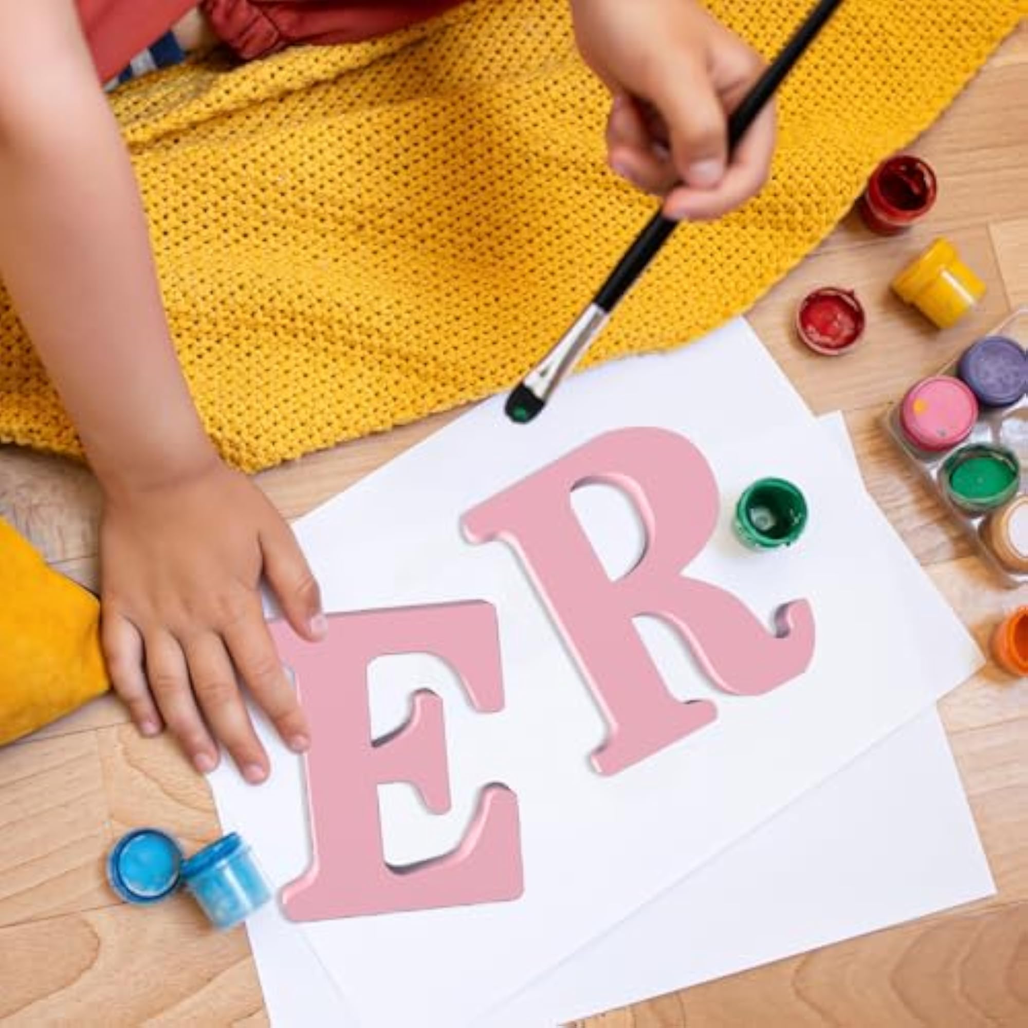 6 Inch Pink Wood Letters for Wall Decor