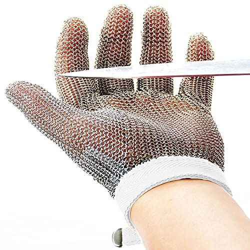 Dowellife Chainmail Glove, Cut Resistant Glove Food Grade, Stainless Steel Mesh Metal Glove Knife Cutting Glove for Butcher, Oyster Shucking Kitchen Mandoline Chef Slicing Fish Fillet (Small)