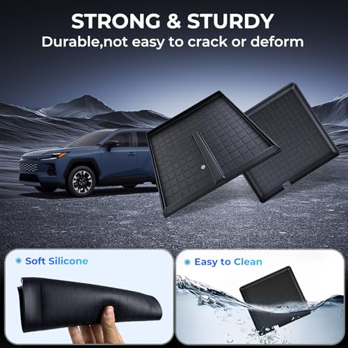 Katorn Wireless Charging Protective Mat & Center Console Storage Protective Mat for Toyota RAV4 2026, Interior Accessories Silicone Anti-Slip Console Cover Pad for 2026 RAV 4, Black by Katorn - Used condition - Image 6