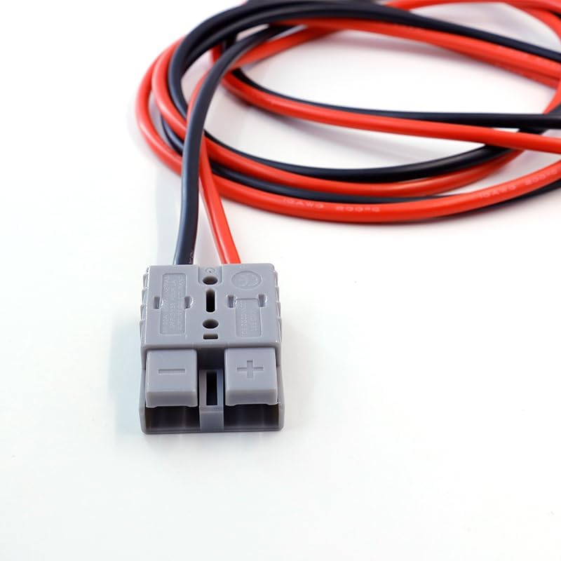 50A 600V Battery Connector Cables, Forklift Charging Plug Power Connector for Electric Vehicle 10AWG100cm
