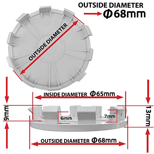 Biomar Labs 4 x 68mm Wheel Centre Alloy Hub Center Caps Compatible with BMW 36136783536 Hubcaps Silver CBS 15