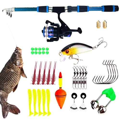 Conjunto De Caña De Pescar Y Carrete 180 Cm Longitud | Carrete Telescópico 42,5 Cm Plegado, Equipo 402 G, Mochila Ligera Viaje para Hombres Y Principiantes. Conjunto Completo Conjunto De Caña De Pescar Y Carrete 180 Cm Longitud | Carrete Telescópico 42,5 Cm Plegado, Equipo 402 G, Mochila Ligera Viaje para Hombres Y Principiantes. Conjunto Completo