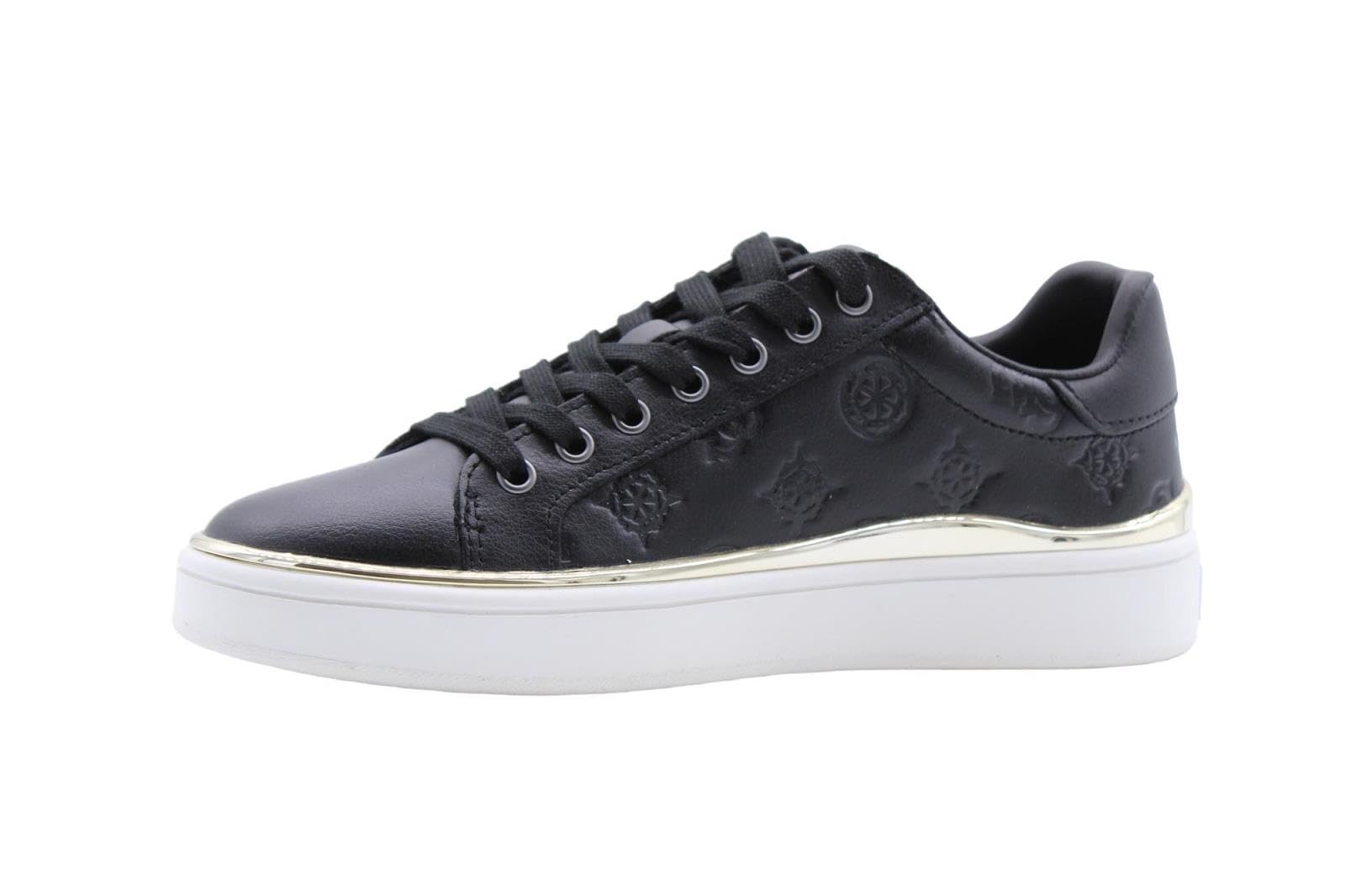 GUESS Scarpe Donna Sneaker Bonny in Pelle Black Embossed D24GU19 FL7BNNFAL12