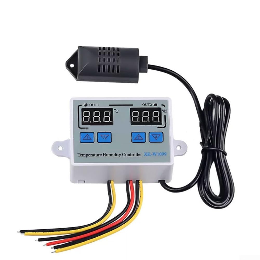 Produktbild von XK-W1099 Digitaler Temperatur- & Feuchtigkeitsregler – LCD-Display, 12V, 0–100 °C, 10A, Für Lüftung, Gewächshaus & Co.