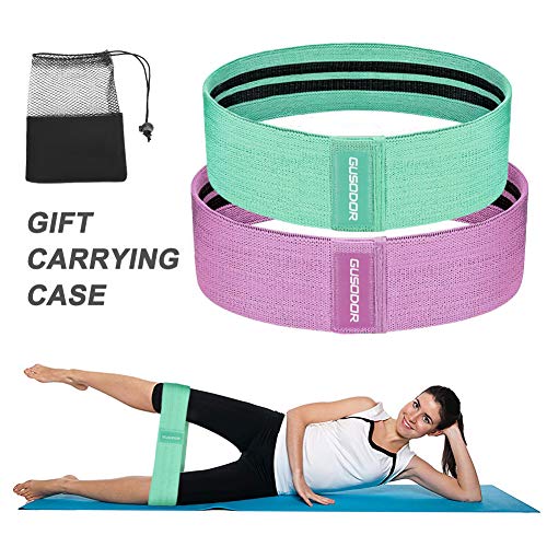 GUSODOR Elastici Fitness Elastica Bande di Resistenza Set di 2 Bande Fasce Elastiche Fitness Resistenza di Lattice Naturale per Yoga, Pilates,Fisioterapia,Riabilitazione Dopo Un infortunio