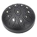 Steel Tongue Drum 6in 11 Tones Carbon Steel Mini Percussion Instrument - Outdoor Sound, Durable Construction, Garden Relaxation (Black)